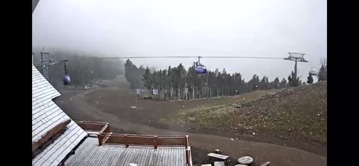 It's snowing at Big Sky resort in Montana here on this last day of August